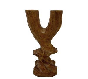 Vintage Carved Wooden Candle Holder