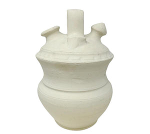 Vintage Raw Clay Handled Vessel